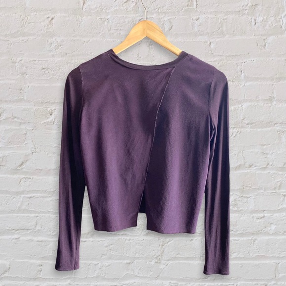 Wilfred Aritzia 100% Silk Front Open Slit Back Long Sleeve Blouse - Picture 2 of 6